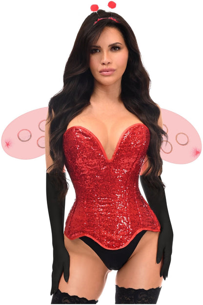Top Drawer 4 PC Sequin Ladybug Corset Costume.