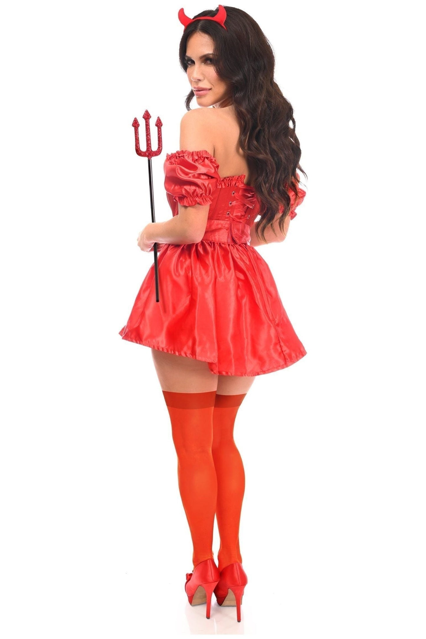 Top Drawer 4 PC Sexy Devil Corset Costume.