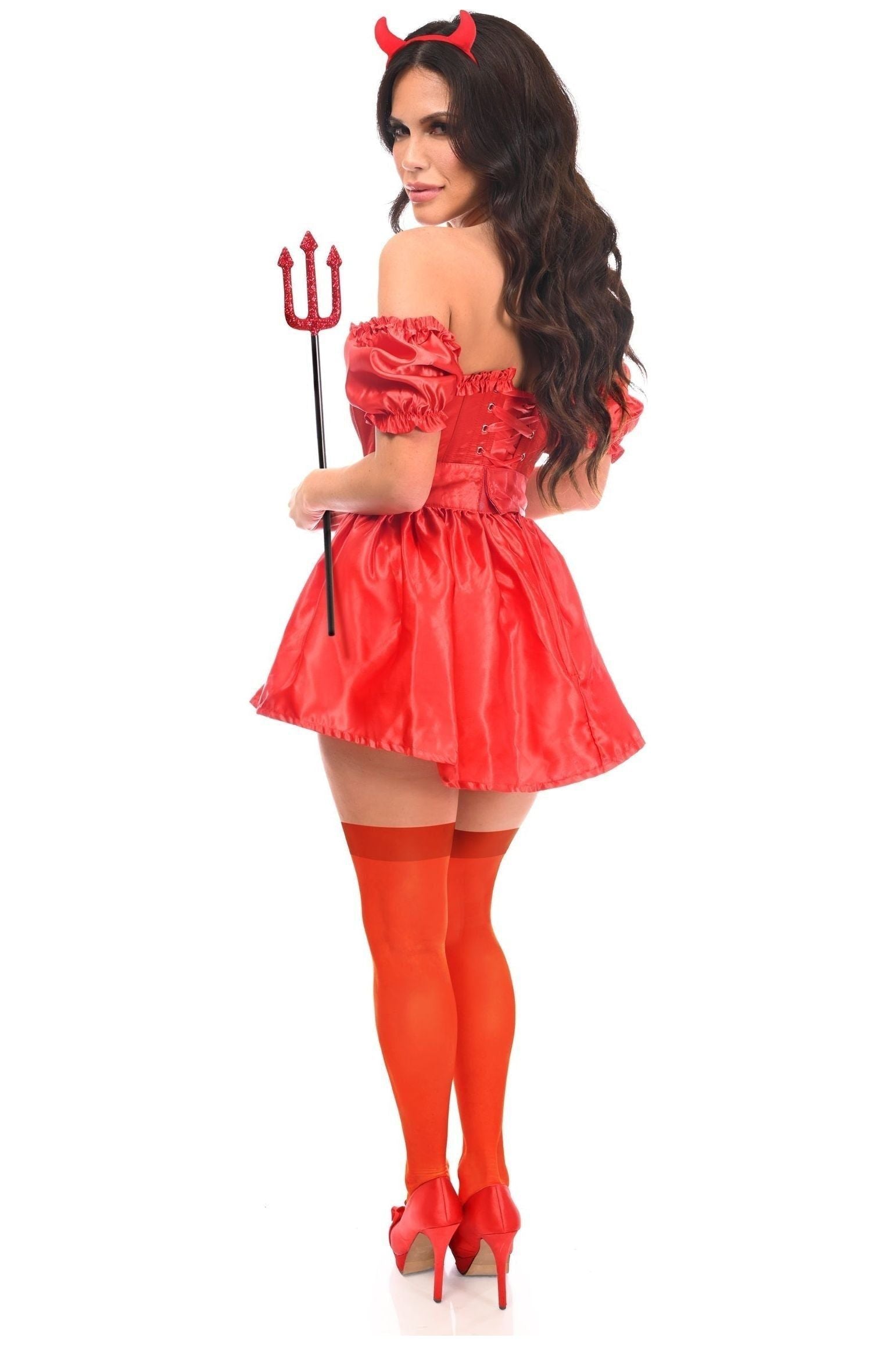Top Drawer 4 PC Sexy Devil Corset Costume.