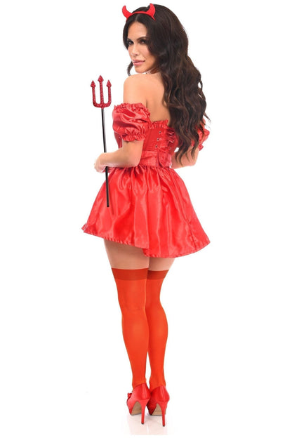 Top Drawer 4 PC Sexy Devil Corset Costume.