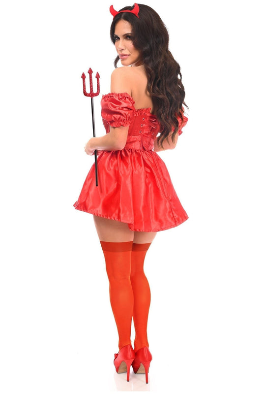 Top Drawer 4 PC Sexy Devil Corset Costume.