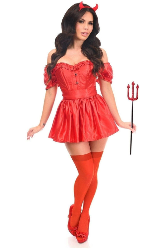 Top Drawer 4 PC Sexy Devil Corset Costume.