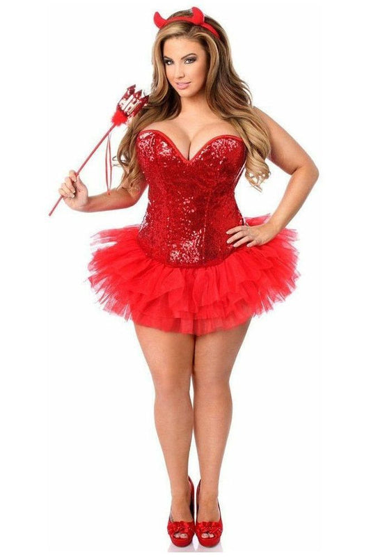 Top Drawer 4 PC Women's Devil Corset Costume