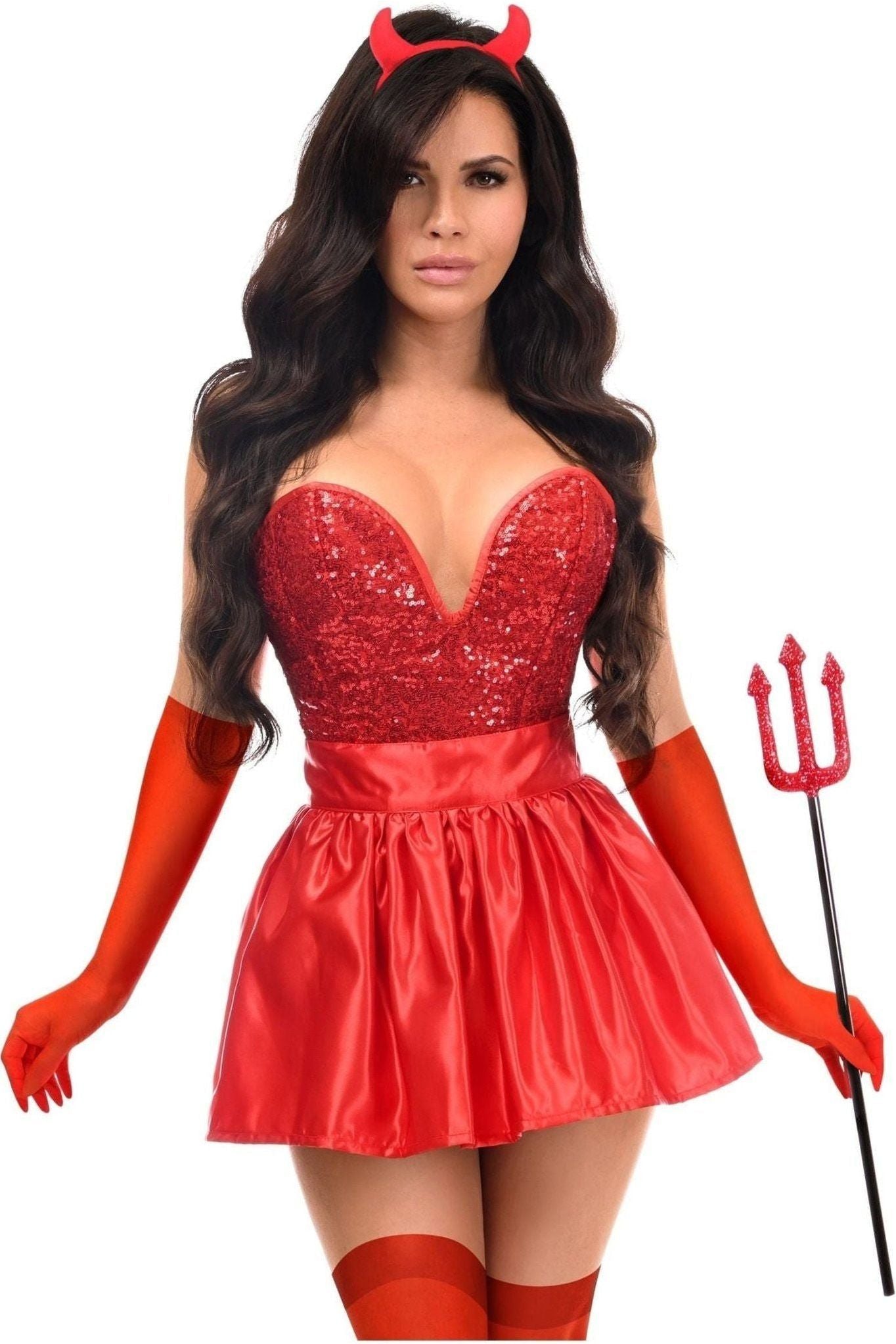 Top Drawer 5 PC Premium Devil Corset Costume.