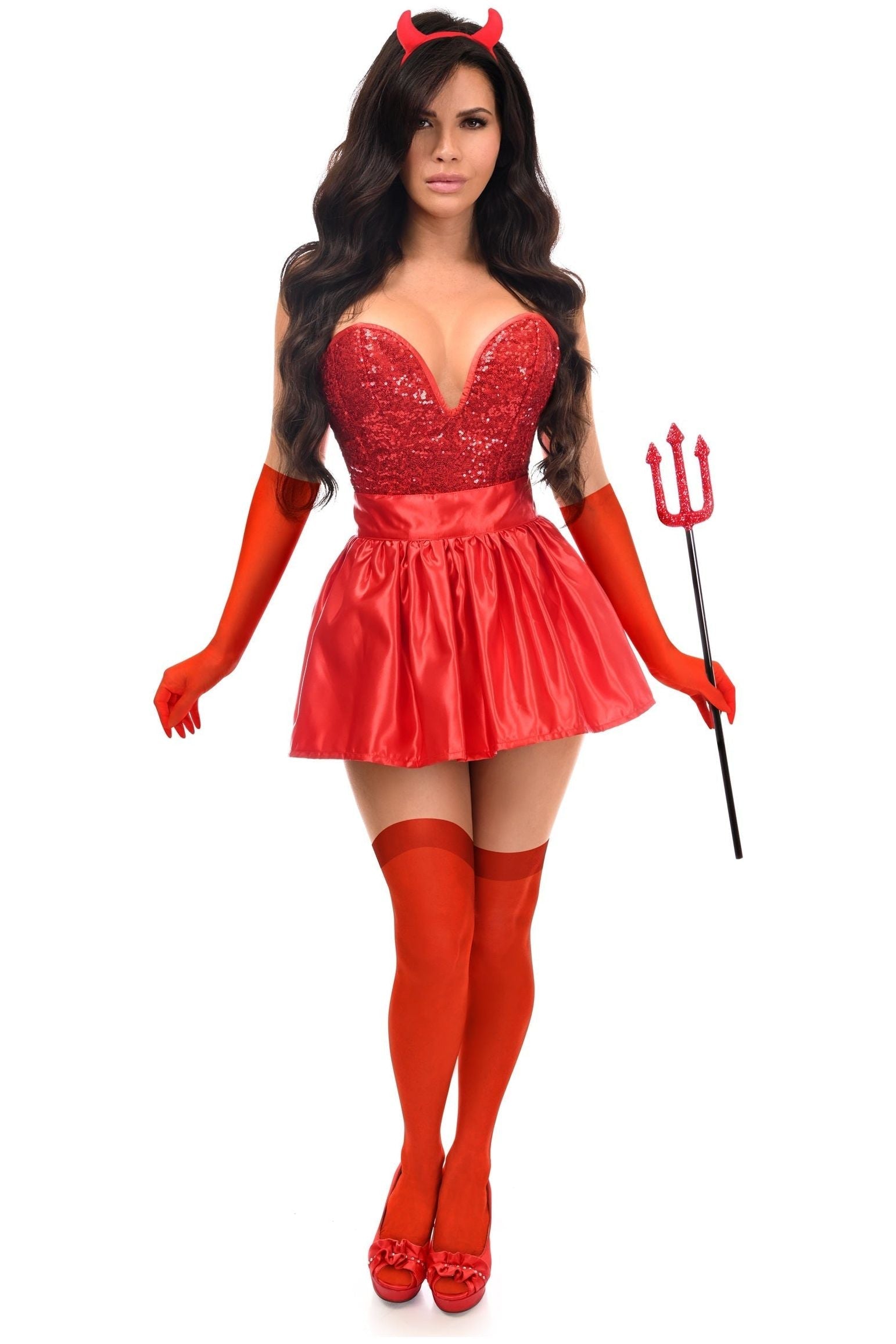 Top Drawer 5 PC Premium Devil Corset Costume.