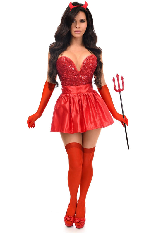 Top Drawer 5 PC Premium Devil Corset Costume.
