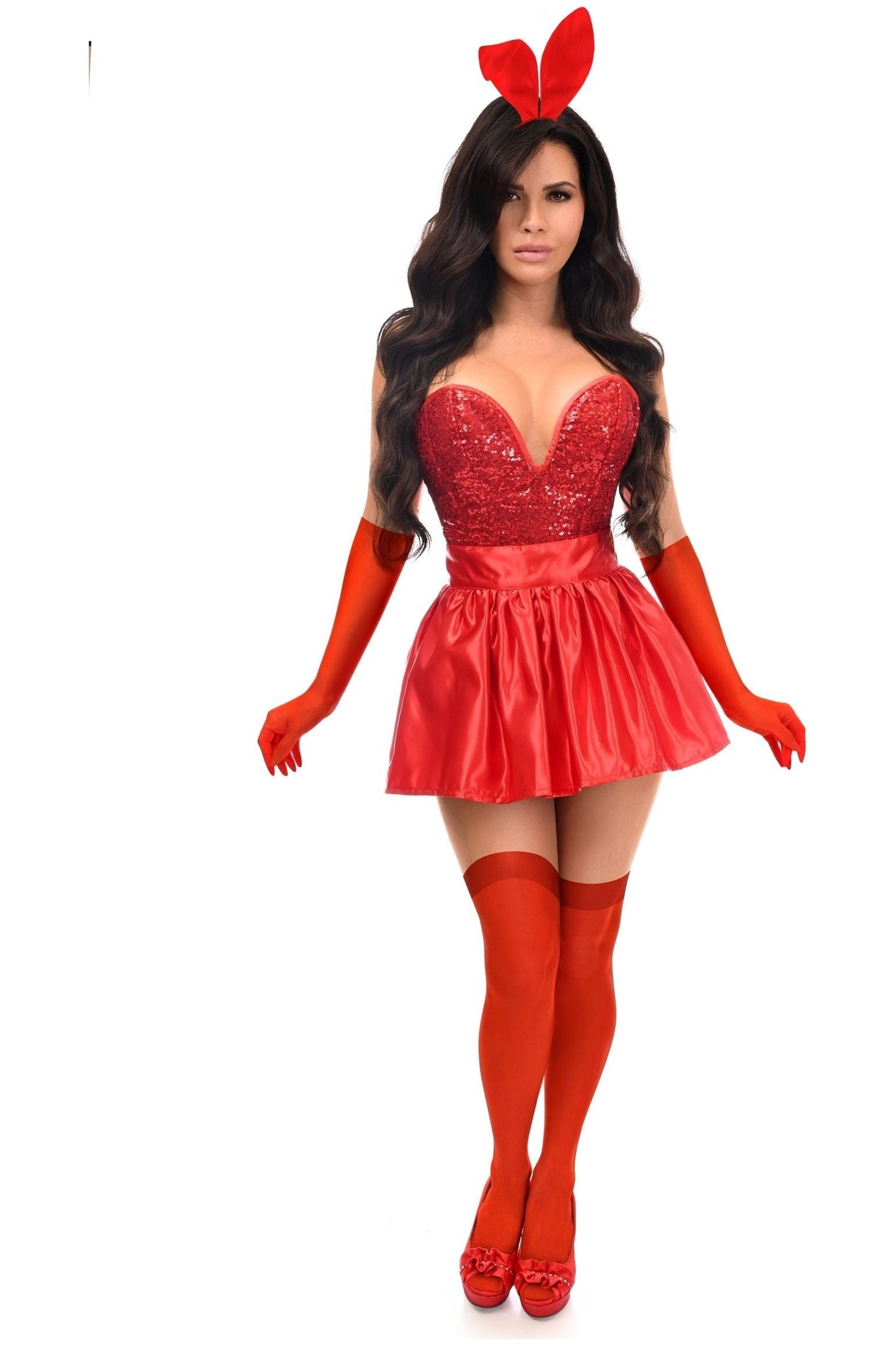 Top Drawer 5 PC Premium Red Bunny Corset Costume.