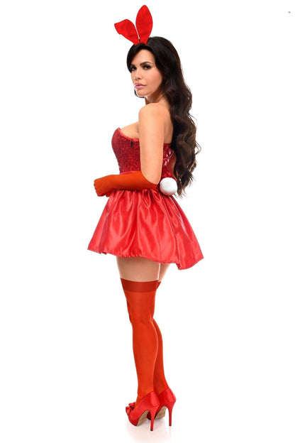 Top Drawer 5 PC Premium Red Bunny Corset Costume
