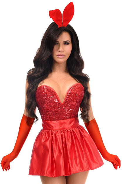 Top Drawer 5 PC Premium Red Bunny Corset Costume