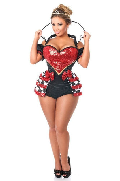 Top Drawer 6 PC Royal Red Queen Corset Costume