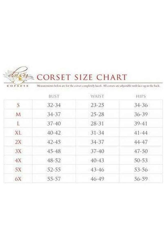 Top Drawer Black Satin Double Steel Boned Curvy Cut Waist Cincher Corset