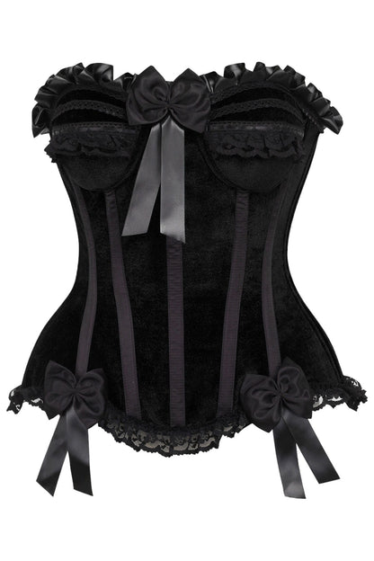 Top Drawer Black Velvet Steel Boned Burlesque Corset.