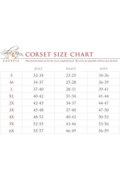 Top Drawer Black/White Striped Premium Corset Costume.