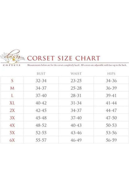 Top Drawer Black/White Steel Boned Burlesque Corset