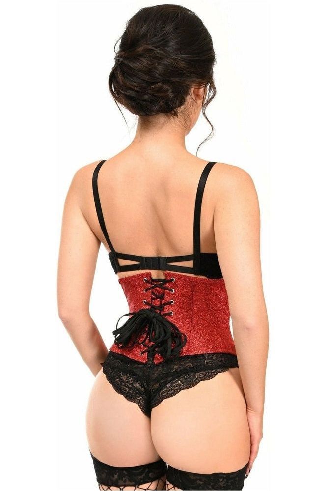 Top Drawer Cherry Bomb Glitter Steel Boned Mini Cincher