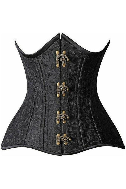 Top Drawer CURVY Brocade Double Steel Boned Under Bust Corset
