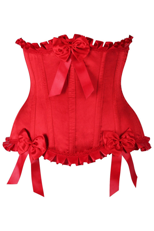 Top Drawer Red Steel Boned Burlesque Underbust Corset Waist Cincher.