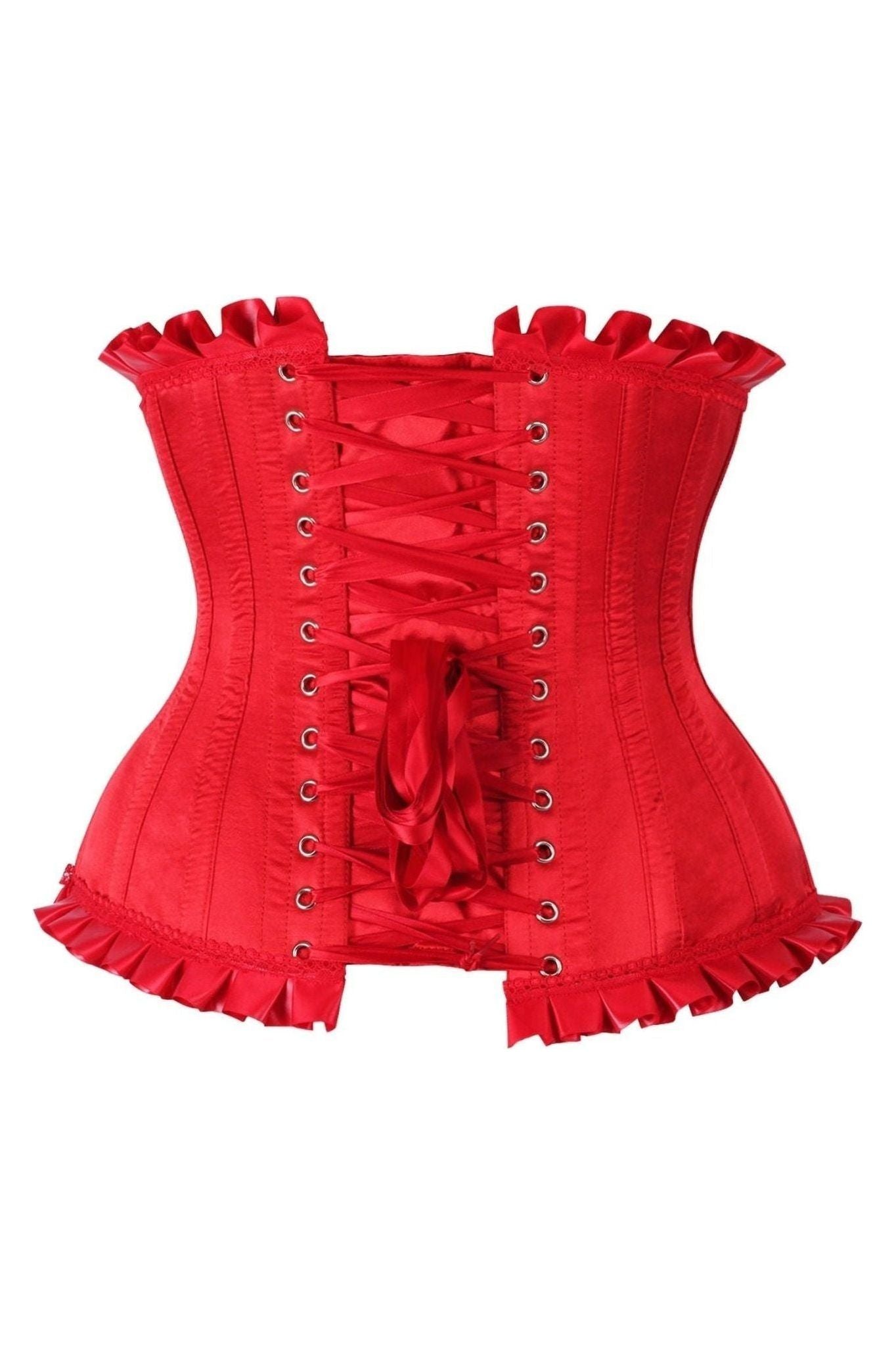 Top Drawer Red Steel Boned Burlesque Underbust Corset Waist Cincher.
