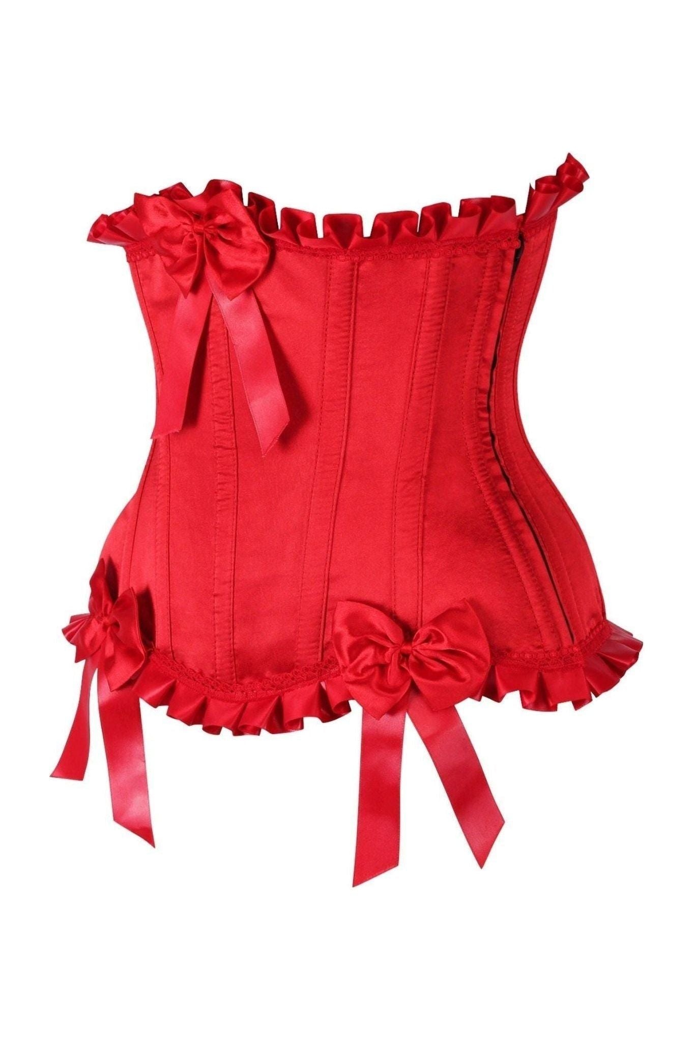 Top Drawer Red Steel Boned Burlesque Underbust Corset Waist Cincher.