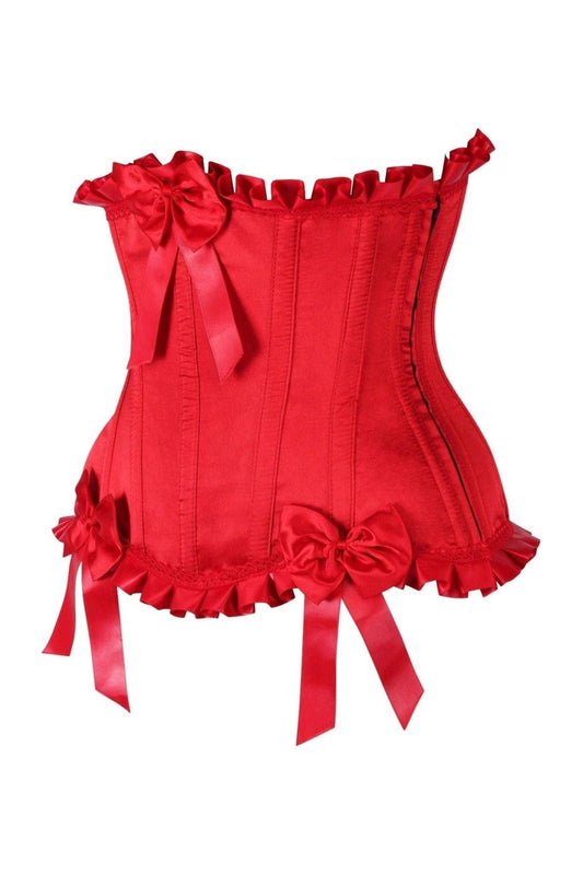Top Drawer Red Steel Boned Burlesque Underbust Corset Waist Cincher.