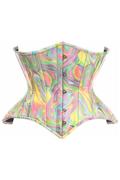 Top Drawer Retro Swirl Steel Boned Curvy Cut Underbust Cincher Corset
