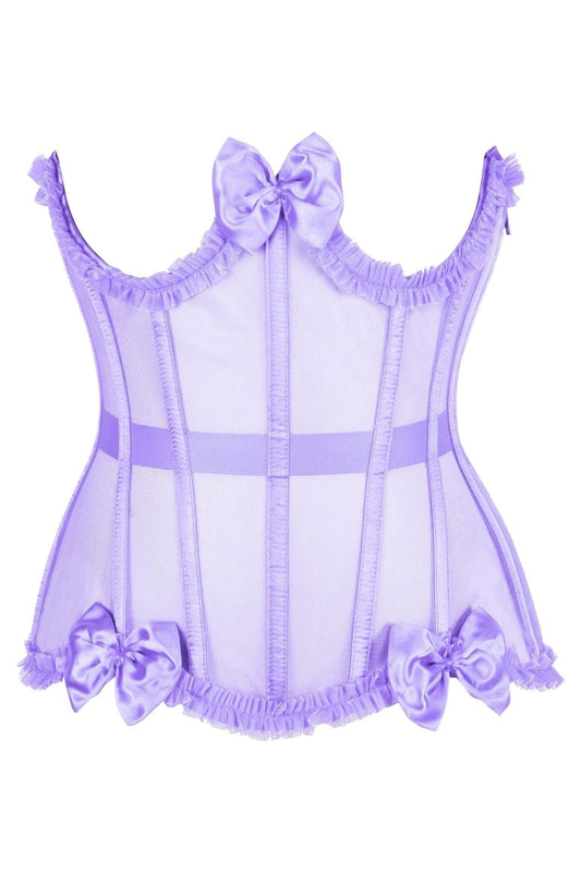 Top Drawer Steel Boned Lavender Mesh Underwire Burlesque Underbust Corset Cincher