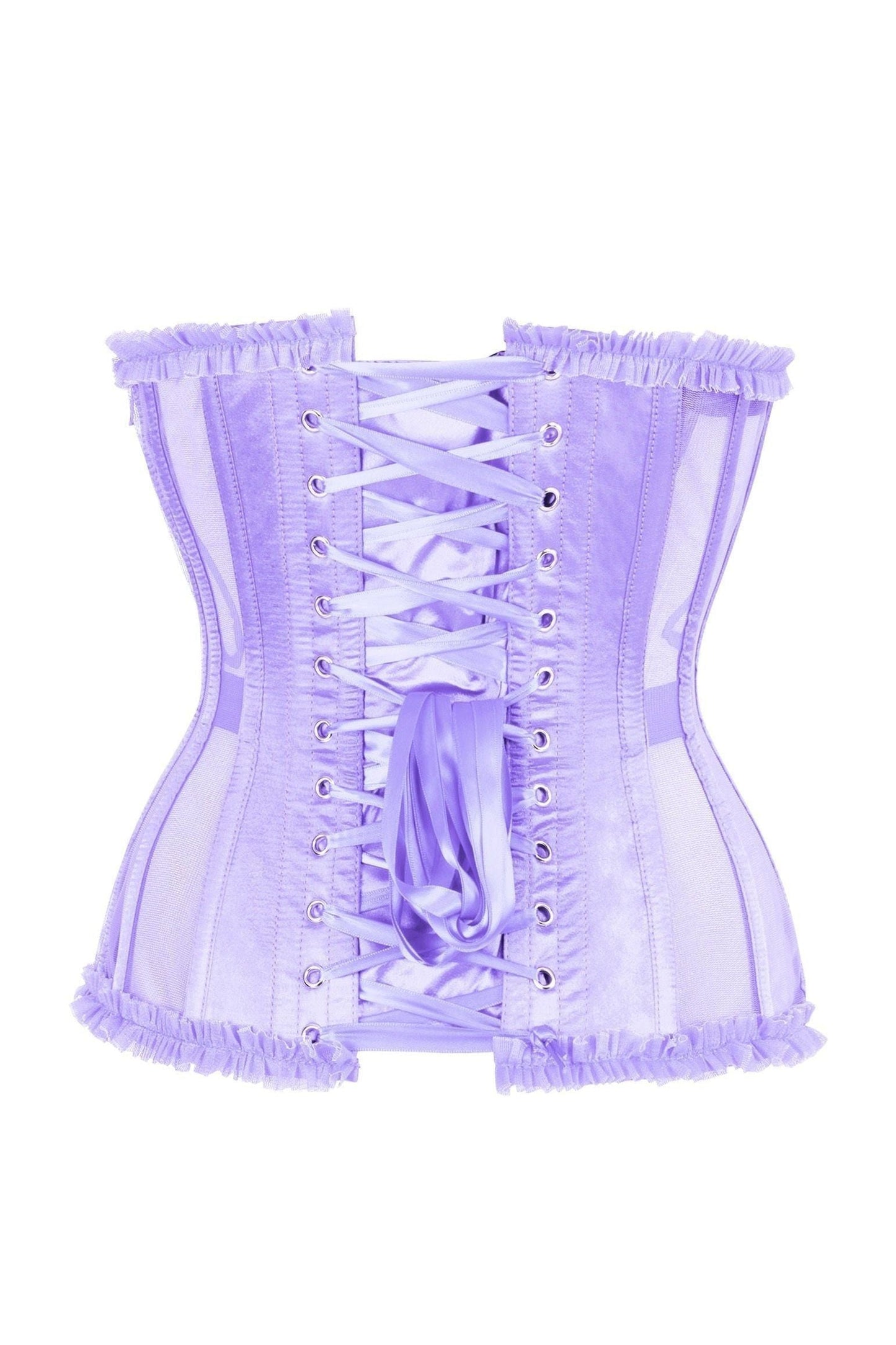 Top Drawer Steel Boned Lavender Mesh Underwire Burlesque Underbust Corset Cincher