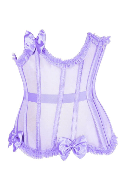 Top Drawer Steel Boned Lavender Mesh Underwire Burlesque Underbust Corset Cincher