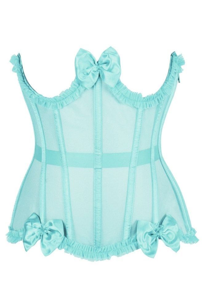 Top Drawer Steel Boned Mint Green Mesh Underwire Burlesque Underbust Corset Cincher