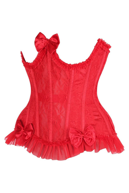 Top Drawer Steel Boned Red Lace Underwire Burlesque Underbust Corset Cincher.