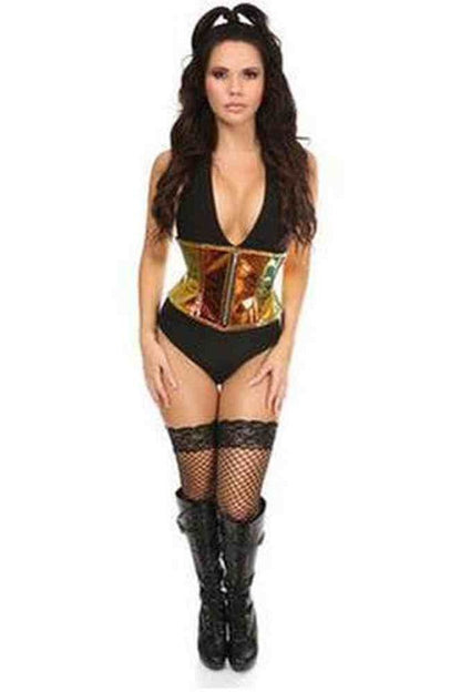 Top Drawer Orange/Gold Sunset Holo Steel Boned Mini Cincher
