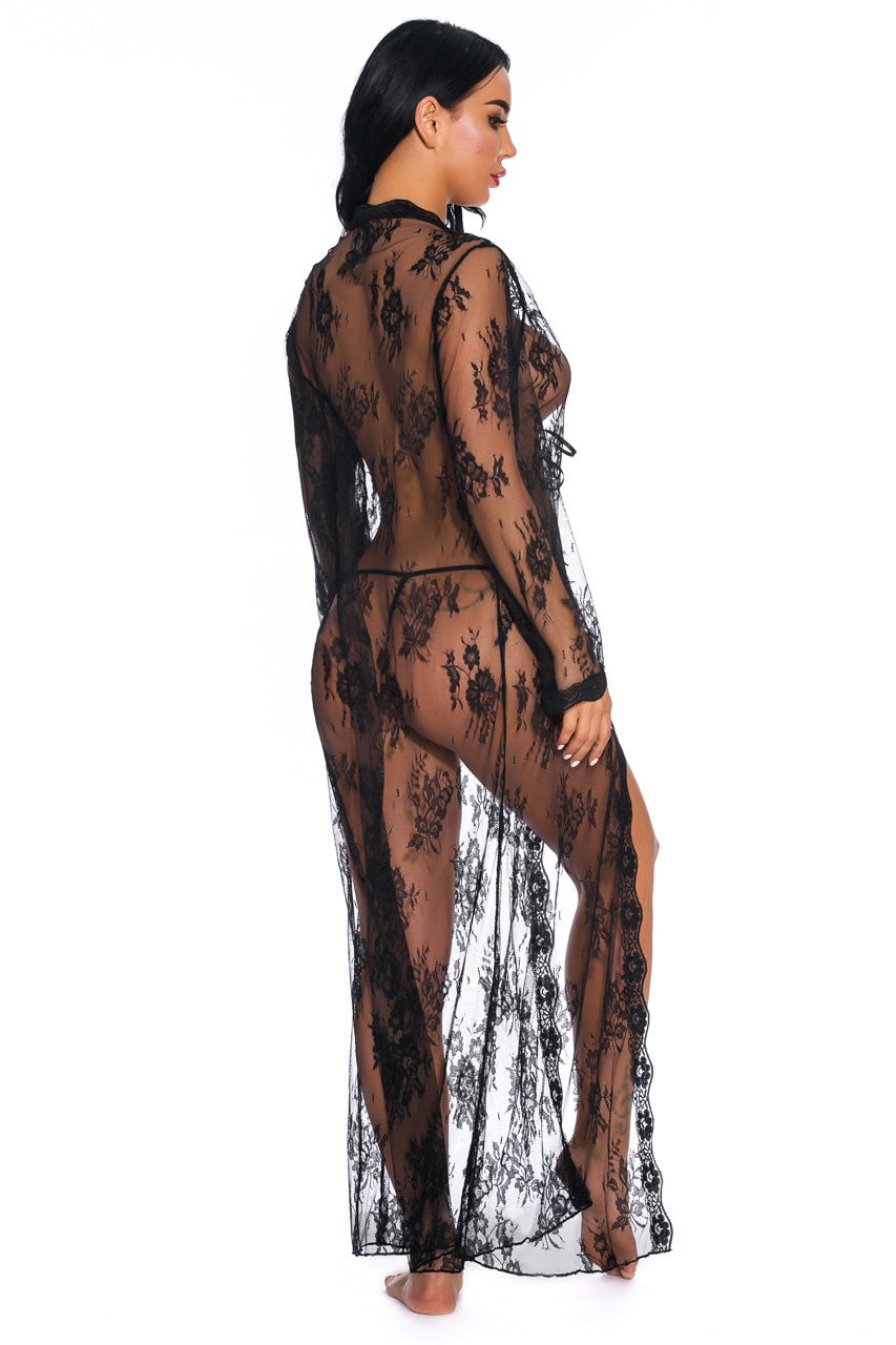 Long Lace Flyaway Robe.