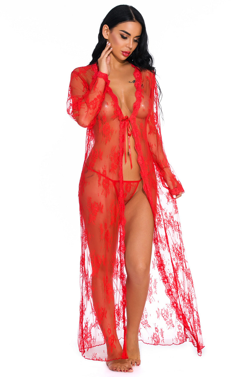Long Lace Flyaway Robe.