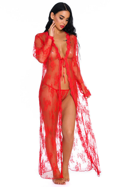 Long Lace Flyaway Robe.