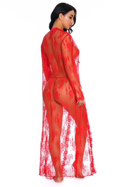 Long Lace Flyaway Robe.