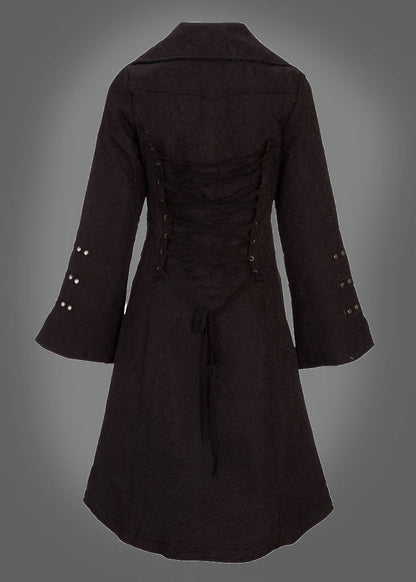 Wednesday Black Victorian Coat with Lacing - Unspoken Fashion