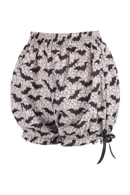 White & Black Bats Crepe Bloomers