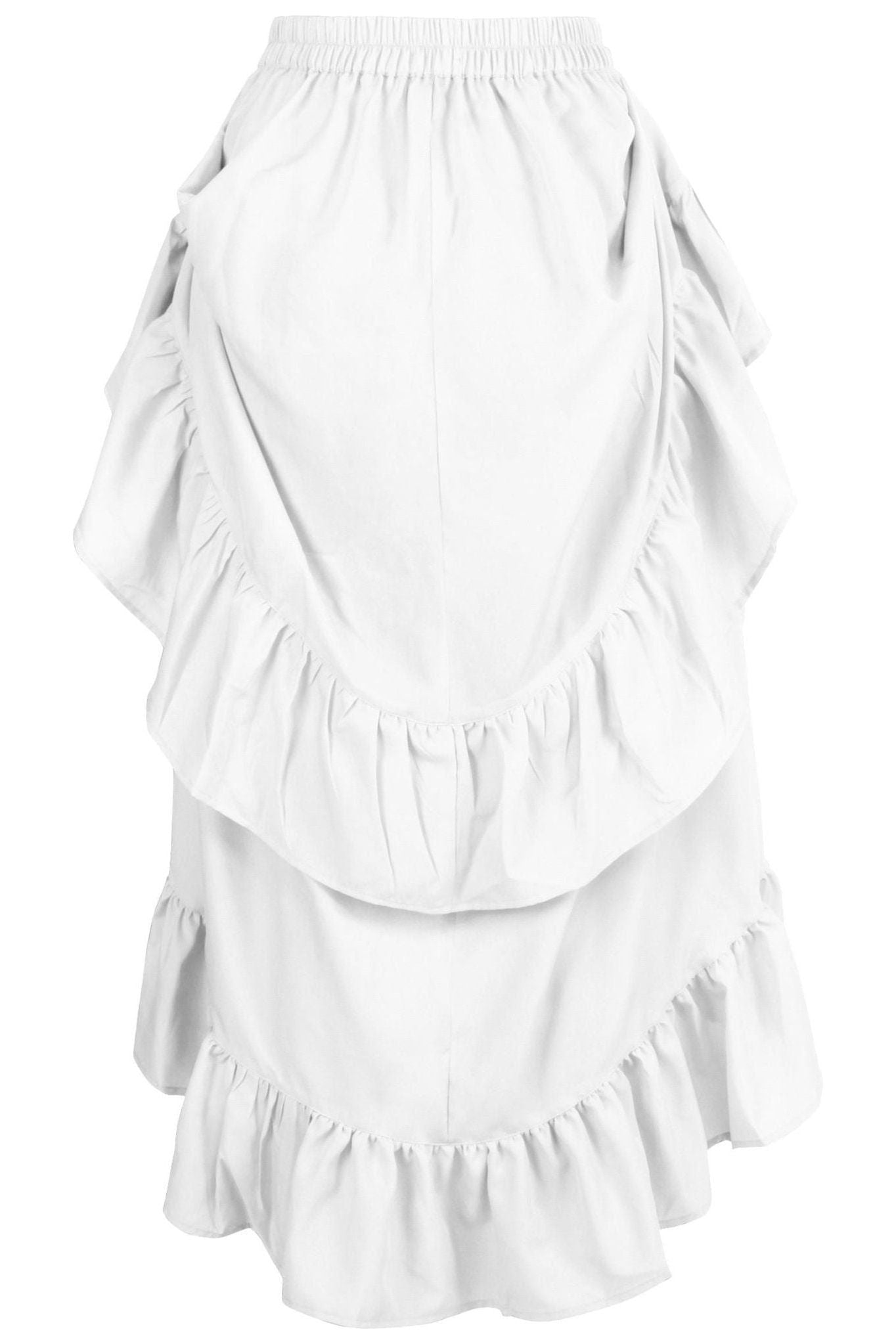 White Crepe Adjustable High Low Skirt.