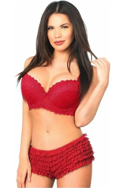 Wine Red Ruffle Panty w/Bow