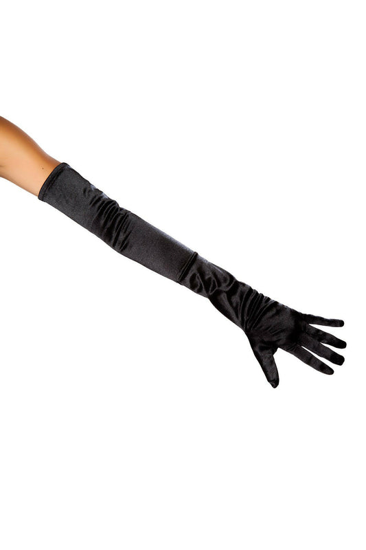 Roma Stretch Satin Gloves  - Costume Accessory.
