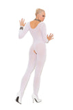 Opaque Long Sleeve Bodystocking With Open Crotch - Queen Size-Elegant Moments