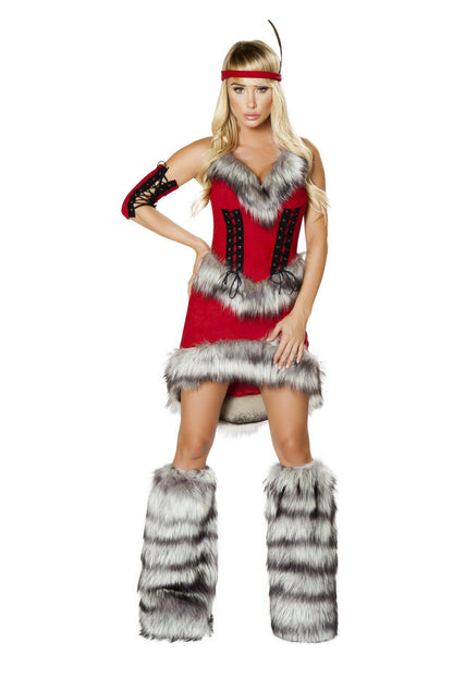 Roma 3pc Faux Fur Dress Babe Costume.