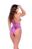 Tie-Dye High-Waisted Shorts - Rave & Festival Wear-Roma Costume