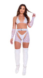 Mesh with Starts Print Chaps with Belt - Rave & Festival Wear-Roma Costume