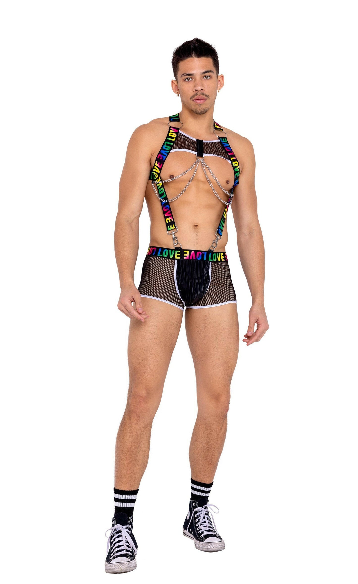 Roma Mens Pride Harness with Suspenders - Rave & Festival Wear.