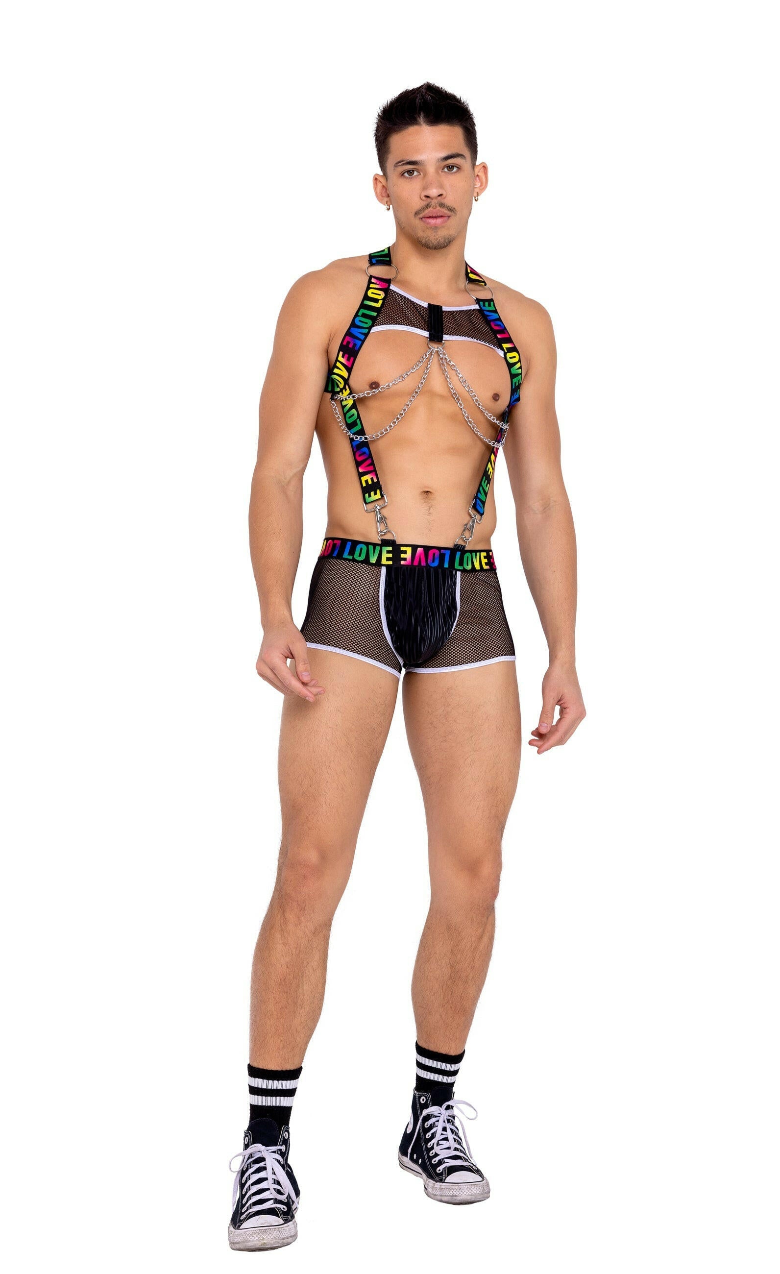 Roma Mens Pride Harness with Suspenders - Rave & Festival Wear.