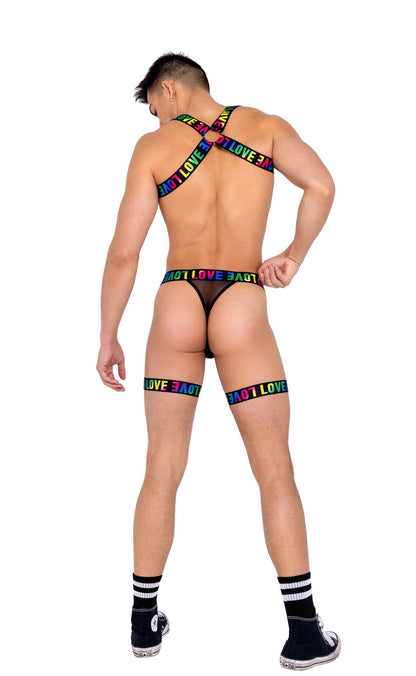 Roma Mens Pride Thong with Attached Garters - Rave & Festival Wear.
