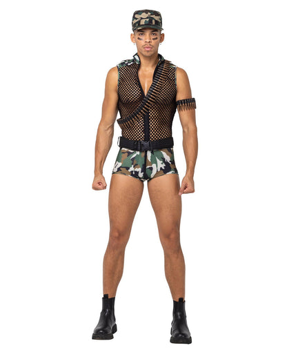 Roma Mens 3PC Sergeant Stud Army Costume.