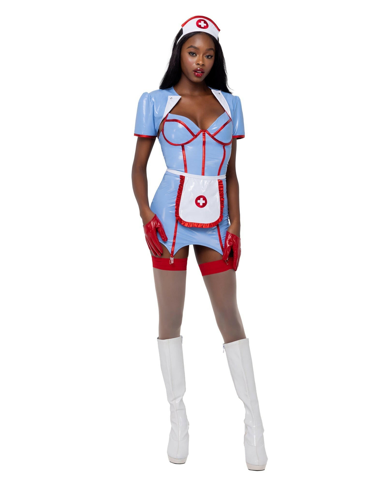 Roma 4PC Retro Nurse Party Cosplay Costume.