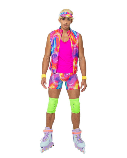 Roma 6PC Mens Retro Rollerblade Stud Costume.